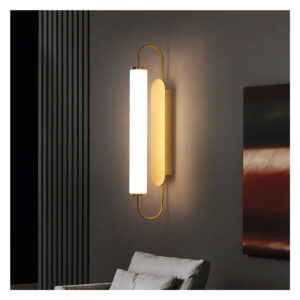 Tronic Sleek Brass and Opal Glass Wall Light