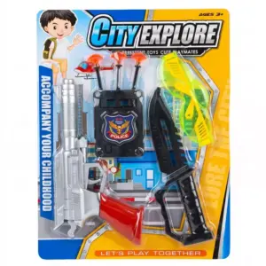 Toys Generic City Explore Police Action Mission Toy Set Hero Role-Play Kit for Kids (Pack of 7)