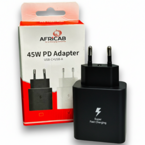 Africab 45 W Charger with C Port + USB, Black, EU Plug (15 W + C 35 W)