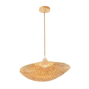 Tronic Bamboo Pendant Lamp – Natural Wood Finish, 40cm