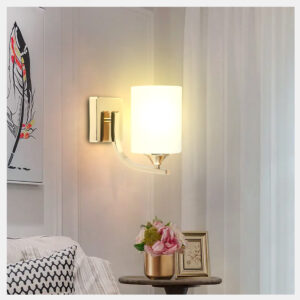 Tronic Cylindrical Frosted Glass Shade Wall Lamp Gold