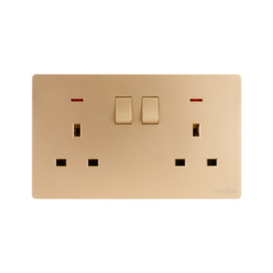 Tronic Gold - Twin Switch Socket with Neon