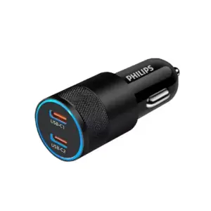 Philips Dual Port USB-C Car Charger 60W with Fast Charging DLP5521C/00