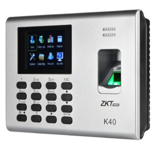 ZKTeco 2.8-inch TFT Screen, Fingerprint Capacity: 3,000, ID Card Capacity: 1000, Record Capacity: 80,000, Build-in Battery, Communication:  TCP/IP, USB-host, Simple Access Control or External Bell - Works with ZKBIOTIME, 1 Year Warranty