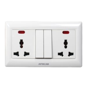 Africab La Series Switches & Socket 13A Twin Universal +Light La8355Sd
