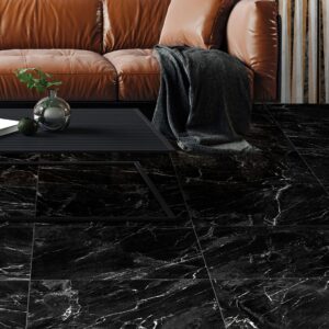 CTM X - Xora Black Shiny Ceramic Floor Tile - 500 x 500mm