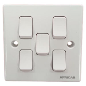 Africab Fl Series Switches & Socket 5 Gang 2 Way Switch