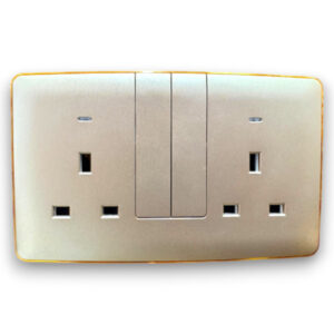 Africab Double 13A Switched Socket With Neon (Big Button)