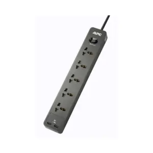 APC Surgearrest Essential Surge Protector 6X BS1363 outlet BS1363 Plug 6.5FT/2M Cord PME6B-UK