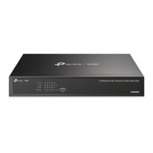 TP-Link VIGI VIGI 8 Channel PoE+ Network Video Recorder
SPEC: H.265+/H.265/H.264+/H.264, Up to 8MP resolution, 80Mbps Incoming Bandwidth, 60Mbps Outgoing Bandwidth, 16MP Decoding Capability, HDMI/VGA Simultaneous Output, 1× SATA up to 16TB, 1× 100Mbps Ethernet Port, 2× USB 2.0, 53.5V DC/1.31A
FEATURE: Auto Initialization, Smart Detection Configuration & Alarm, Two-Way Audio, 8-Channel Live View, 4K HDMI Video Output, 8-Channel Synchronous Playback, Streamlined Setup, ONVIF, Remote Monitoring, VIGI App, Web, GUI, VMS, VIGI Config Tool, 2 Year Warranty