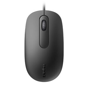 Rapoo Full-Size, Wired Black Mouse, 16 DPI Sensor, 3 Buttons, 2D non-slip Scroll wheel, 1 Year Warranty