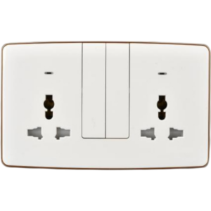 Africab Universal Double Multi 13A Socket With Neon(Big Button)