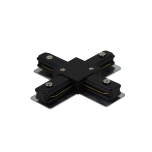 Tronic Track Light Connector – Black 4-Way X-Type, 2-Wire