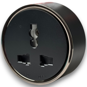 Africab Extension Socket 13A Multi Socket With Blue Light In Black Color + Electroplating Ring