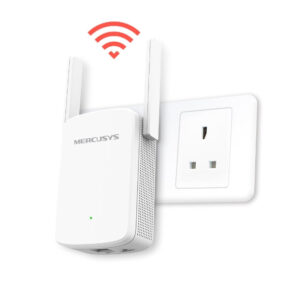 AC1200 Wi-Fi Range Extender
SPEED: 300 Mbps at 2.4 GHz + 867 Mbps at 5 GHz
SPEC: 2× Fixed External Antennas, Wall Plugged
FEATURE: MERCUSYS APP, WPS/Reset Button, Signal Indicator, Range Extender/Access Point mode, Adaptive Path Selection, Access Control, Power Schedule, LED Control, Works with Any Router, EasyMesh, 2 Year Warranty