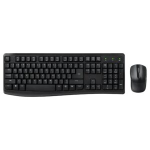 Rapoo 2.4GHz Wireless Optical Mouse & Keyboard, US_Black, Spill-Resistant Keyboard, 1000 DPI Mouse, 12 months Battery Life, 1 Year Warranty