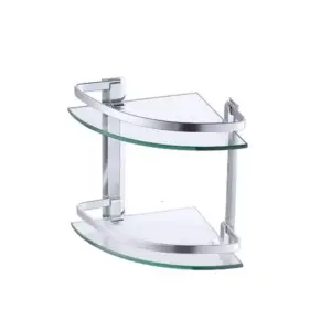 Generic Bathroom Glass Rack Anti Rust Glass Wall Top Mounting Corner Shower Caddy Rack n78632 AZ-23