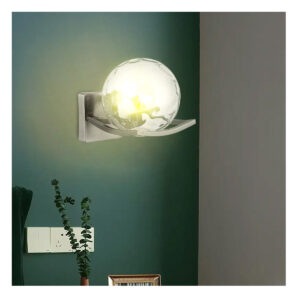 Tronic Clear Glass Globe Wall Lamp Silver