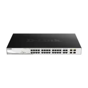 D-Link 28-Port Gigabit Smart Managed PoE Switch with 24 PoE & 4 Gigabit Ports 193W DGS-1210-28P