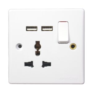 Africab Fl Series Switches & Socket 13A Multi Socket With USB
