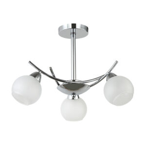 Tronic Elegant 3-Light Silver Pendant with Glass Globes