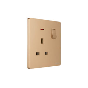 Tronic Gold - Single Switch Socket With Neon