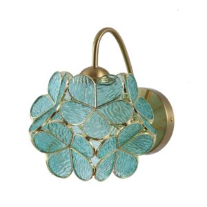 Tronic Blossom Luxe Gold & Aqua Wall Light