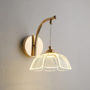 Tronic Golden Curve Wall Light with Clear Acrylic Shade