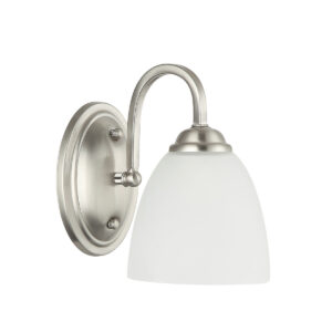 Tronic Classic Silver Wall Light with Frosted Glass Shade