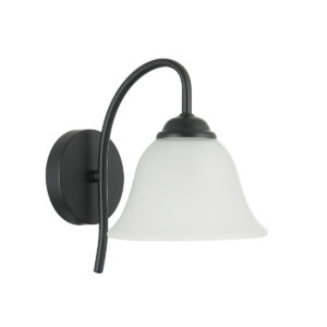 Tronic Black Wall Sconce Light With Frosted Glass Shade