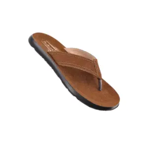 Walkaroo Men's Sandal Solid Thong, Tan, 41X45, Lightweight PU Sole, Slip-On Comfort, Durable Casual & Outdoor Wear WTG5006TN