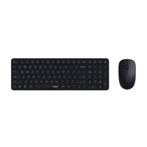 Rapoo Multi-mode (Bluetooth + 2.4Ghz) Wireless Optical Mouse & Ultra-slim Keyboard, US_Black, Aluminium alloy frame, , 12 Month Battery, 5 levels 800-2400 DPI Mouse, 99 Keys with numpad, 13 multimedia hotkeys Compatible with Windows & Mac, 1 Year Warranty