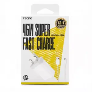 Tecno 45W Super Fast Charger U450TKB+C030