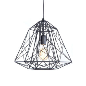 Tronic Vintage Industrial Caged Pendant Black