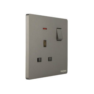 Tronic Grey - Single Switch Socket With Neon