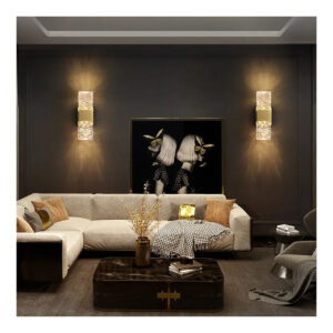 Tronic Modern Textured Glass Wall Sconce with Gold Finish