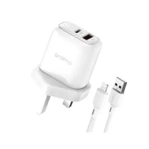 Oraimo FireFly 2U Charger 12W Dual USB Fast Charger with Lightning Cable OCW-U67D+L53
