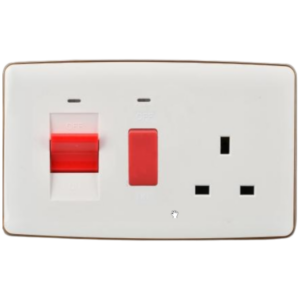 Africab Da Series Switches & Socket 3X6 45A Cooker Unit With Neon