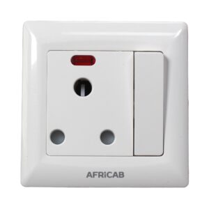 Africab La Series Switches & Socket 15A Single Socket + Light La8315Sl