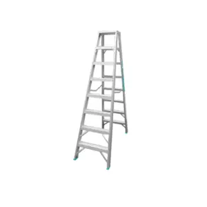 Total Tools Total Double Sided Folding Ladder Aluminium 2 x 8 Steps, Easily Foldable for Space Saving Storage, Oxidation THLAD01081