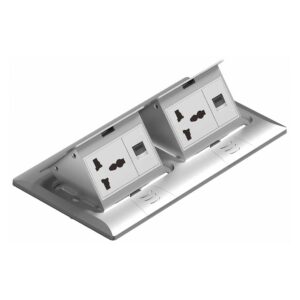 Tronic Dual Universal Socket Pop-Up Floor Panel with RJ45 Ports BF POPU-11-UN