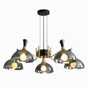 Africab Chandelier E27 5 Holder Black Glass