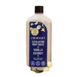 Odeon Vanilla & Coconut Exfoliating Body Wash, Gentle Exfoliating Cleanser for Daily Use, Helps Remove Dead Skin Cells, Nourishes & Moisturizes Skin, Suitable for All Skin Types 750ml