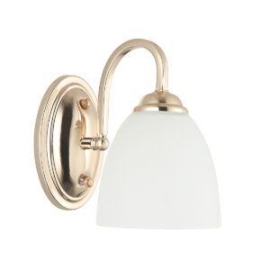 Tronic Classic Golden Wall Light with Frosted Glass Shade