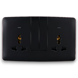 Africab Double Multi 13A Socket With Neon(Big Button)