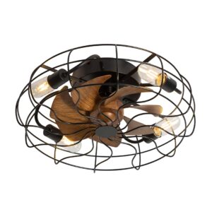 Tronic Vintage Cage Style Ceiling Light with Fan – 480mm