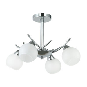 Tronic Elegant 4-Light Silver Pendant with Frosted Glass Globes
