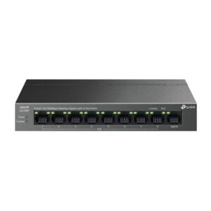 TP-Link 9-Port 10/100 Mbps Desktop Switch with 8-Port PoE+
PORT: 8× 10/100 Mbps PoE+ Ports, 1× 10/100 Mbps Non-PoE Port
SPEC: 802.3at/af, 63 W PoE Power, Desktop Steel Case
FEATURE: Extend Mode for 250m PoE Transmitting, Isolation Mode, PoE Auto Recovery, Plug and Play