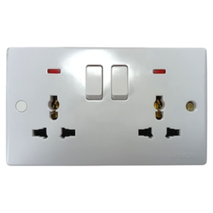 Africab Doulbe 13A Multi Switched Socket With Neon