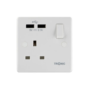 Tronic Single Socket 13amps with 2 USB